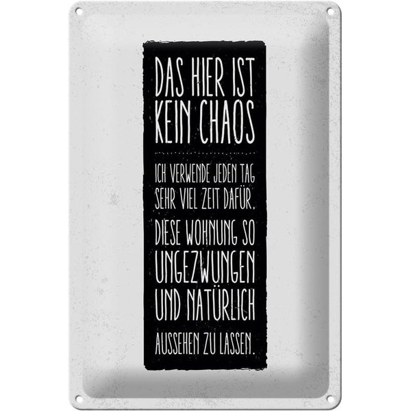 Ontrada Tin Sign 20 x 30 cm Curved "Wohnung" Here