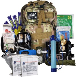 Sirius Survival Vital 72 Hour Emergency Survival Kit for Family - 72 Hours of Food & Water for 2 - Light Camo