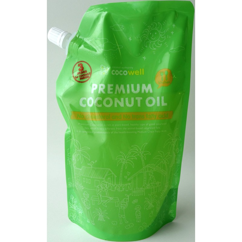 Cocowell Premium Coconut Oil with Mouth Plug, 16.2 oz (460