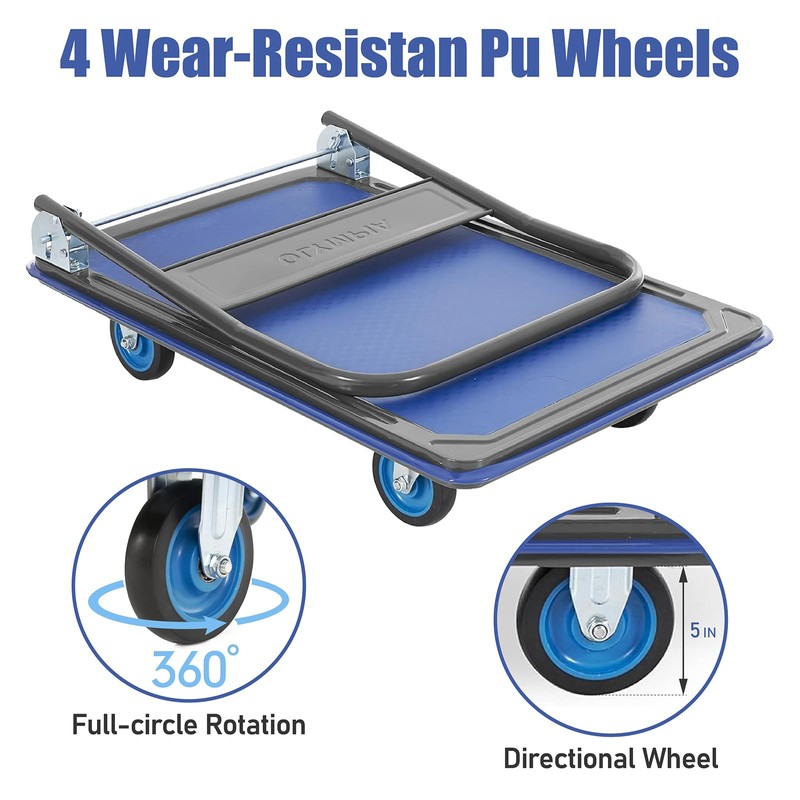 Olympia Tools Foldable Push Cart Dolly - 600 Lb. Capacity