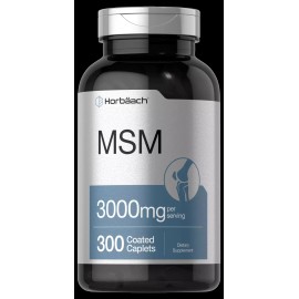 Horbäach MSM Supplement | 3000mg | 300 Coated Caplets | Vegetarian, Non-GMO | by Horbaach