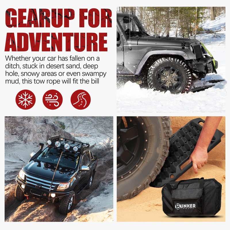 BUNKER INDUST Offroad Traction Boards with Jack Base,Multifunctional Extendable Recovery