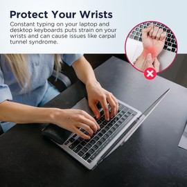 WavePads by PostureUp– Original Two Pack Adjustable Wrist Rests for Laptop Keyboard Ergonomic Memory Foam Laptop Wrist Pads for Wrist Pain & Carpal Tunnel, Memory Foam Wrist Support Pads (Island Blue)