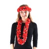 Hawaiian Luau Party Kapiolani Tuberose Fabric Flower Matching Lei and