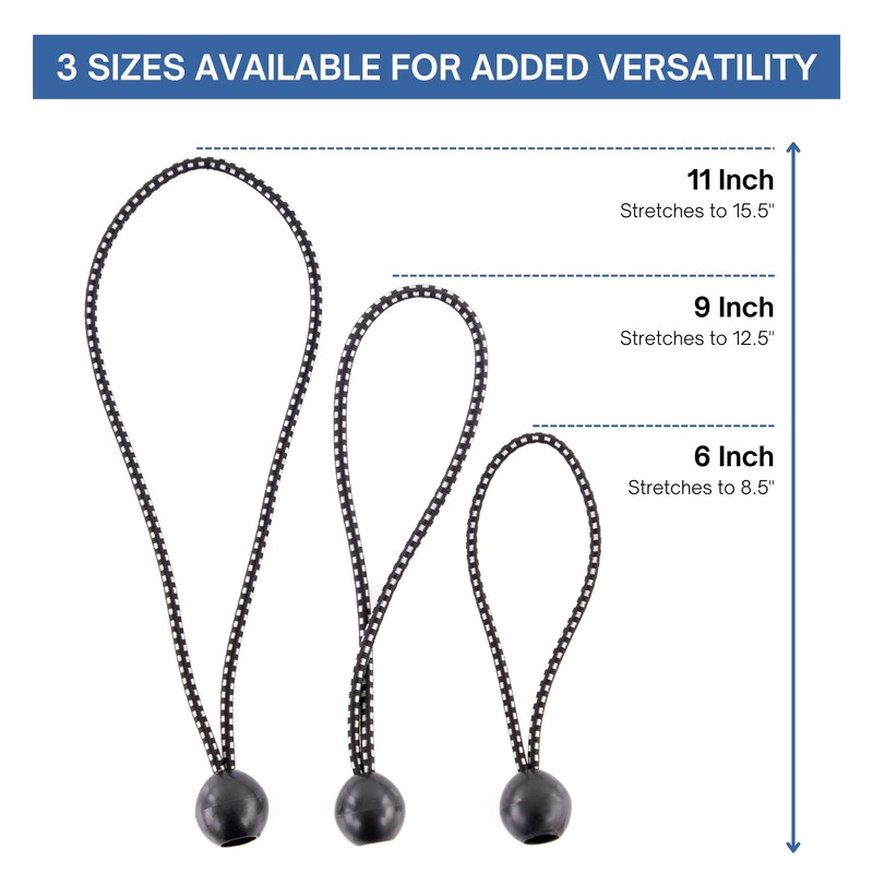 Kotap BB-6B Ball Bungee Cord, Heavy-Duty & Versatile, Indoor &