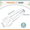 Clear Kitchen Tongs, 6 Pcs - 8.85in/22.5cm Buffet Plastic Disposable