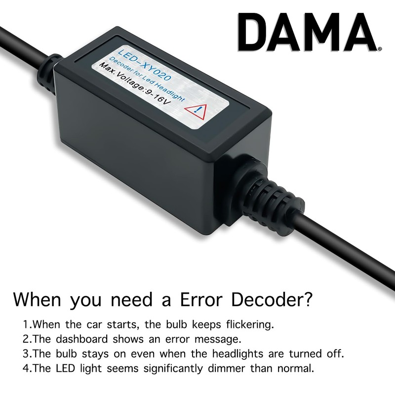 DAMA H7 LED Headlight CANbus Anti-Flicker Error Free/Error Canceller/Flickering Resistor