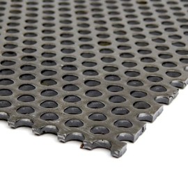 A36 Carbon Steel Perforated Sheet, Unpolished (Mill) Finish, Hot Rolled, Staggered 0.25" Holes, ASTM A36, 0.12" Thickness, 11 Gauge, 12" Width, 36" Length, 0.375" Center to Center, OnlineMetals