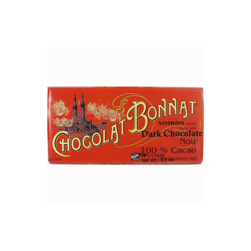 Chocolat Bonnat - 100% Cacao - Dark Chocolate Bar