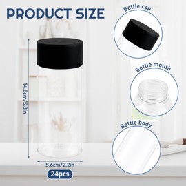 24 Pcs Sensory Bottles with Lids, 12 oz/ 350 ml Leakproof Clear Plastic Water Bottles Reusable Empty Sensory Bottles for Sensory Crafts Classroom Handmade Party Supply