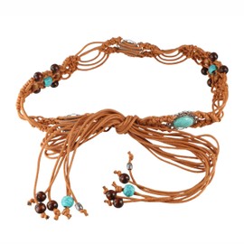 zaoalife Boho Braid Belt for Women Woven Handmade Dress Accessories Ethnic Style Woven Belt Wax Rope Braided Waist Belt, Color, SIZE