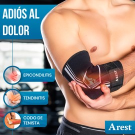 AREST Elbow Support with Compression Band - Compression Elbow Bandage for Tennis Elbow and Tendonitis - Elbow Bandages Men and Women (S)