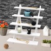 sinyad 101pcs 5-Tier Wood Earring Display Stand, Retail Display Riser