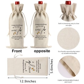 PKW New Job Gifts For Women Wine Bag, New Beginning Wine Gift Bags, Going Away Gifts For Coworkers Women Wine Bag, Congratulations On Your New Job Wine Bag, New Job Gifts For Coworker Boss