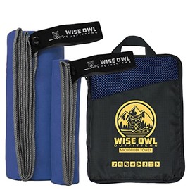 Wise Owl Outfitters - Toalla de viaje para camping, ultrasuave, compacta, de secado rápido, microfibra, fitness, playa, senderismo, yoga, viajes, deportes