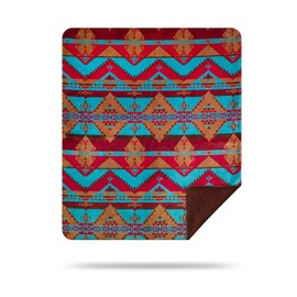 Denali Ultimate Comfort Western Throw Blanket with Lightweight Microplush Acrylic, Super-Soft Fabric, US Made Hand-Stitched, Washable, and Dryable with Native Trail/Sable Design (60x70)