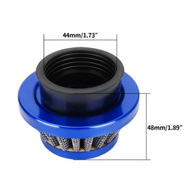 RUTU 44mm Motorcycle Air Filter, Universal Mini Bike Air Filter ATV Air Filter Fit for 2 Stroke Dirt Bike Pocket Bike MTA4 Mini Bike 47cc 49cc Engine Motor Motorized Bicycle Blue