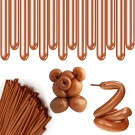 Rimobul 100PCS 260Q Balloons Twisting Animal Long Balloons Thickening Latex Twisting Modeling Long Magic Balloons for Animal Shape,Birthdays,Clowns (Brown)