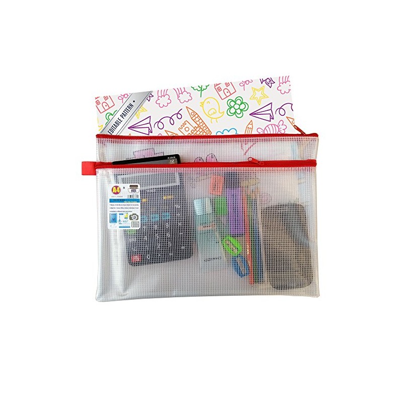 A4+ Twin Pocket Tuff Bag School Waterproof Storage Strong Pencil
