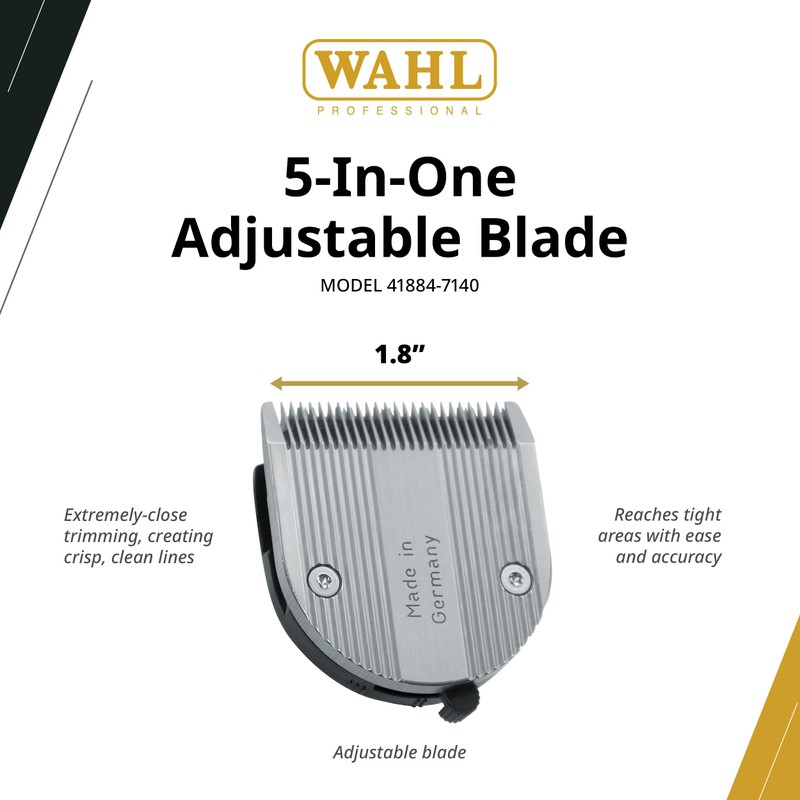 Wahl Professional ChromStyle Blade, 5-in-1 Adjustable Clipper Blade, Seamless Cutting,