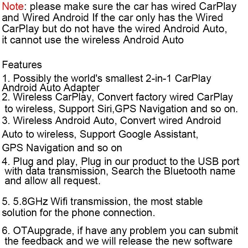 2 in 1 Wireless Car Adapter, Plug & Play Car