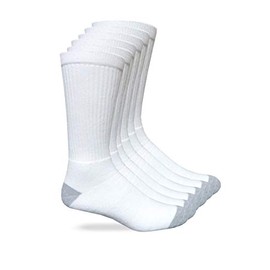 Carolina Ultimate Men's Cotton Crew Work Socks 6 Pair Pack (White, Men's Shoe Size 12-15 - Sock Size X-Large)
