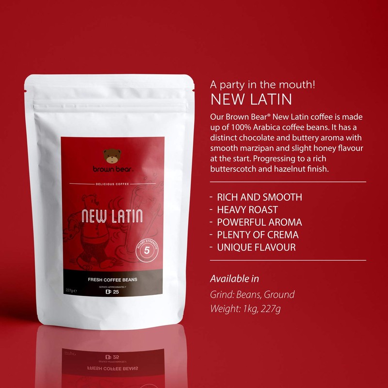 Dark Roast Crema Strong Espresso Coffee Beans 227g - Strength