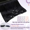LaaVoo Real Hair Clip-In Extensions, Black, Remy Clip-In Extensions, Invisible,