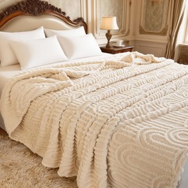 Zyimsva Cuddly Blanket, Flannel Blanket, Cuddly Blanket, Fluffy Microfibre Blanket with Roman Column Pattern, Bedspread, Sofa Blanket, Blanket for Bed, Sofa, Bedroom (Roman Columns Beige, 150 x 200 cm