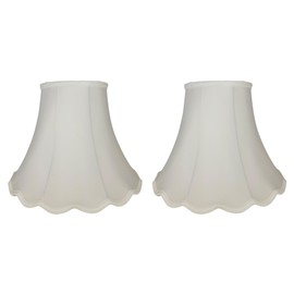 Royal Designs, Inc. Scalloped Bell Designer Lamp Shade, DSO-83-14WH-2, White, 7 x 14 x 11.5, Set of 2