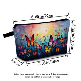 MoCaliduccious Butterfly Flower Makeup Bag for Women Travel Cosmetic Organizer Bag Teacher Appreciation Gifts Small Zipper Toiletry Bag