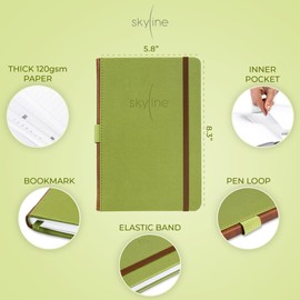 Skyline Check Register – Accounting Ledger Log Book for Income & Expenses – Transaction Checkbook for Small Business – Checking Account Notebook for Financial Transactions – A5, Hardcover, Green