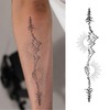 WEEKINK Mountain and Forest Fine Line Temporary Tattoo for Men