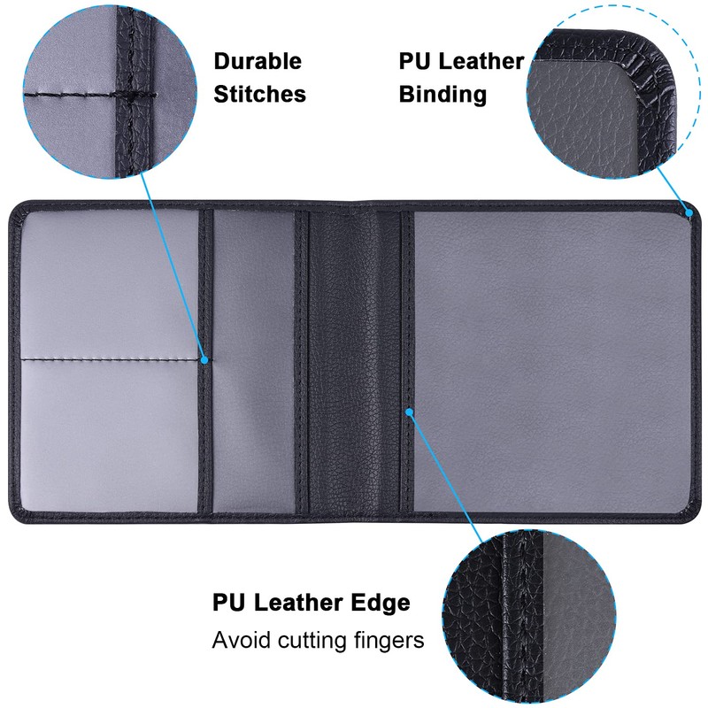 Wisdompro Car Registration and Insurance Card Holder 2 Pack PU