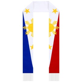 Jecery 2025 Graduation Stole Sash International Country Flag Graduation Grad Stole for International Students(Philippines)