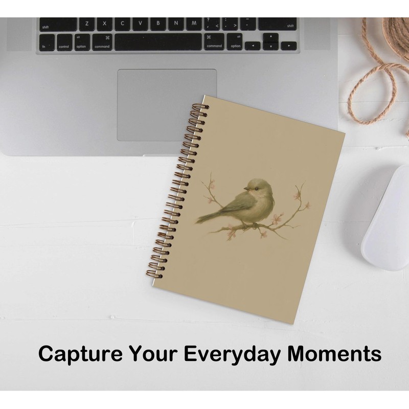 Dejfel Vintage Birds Spiral Notebook,Gifts for Bird Lover Girls Women