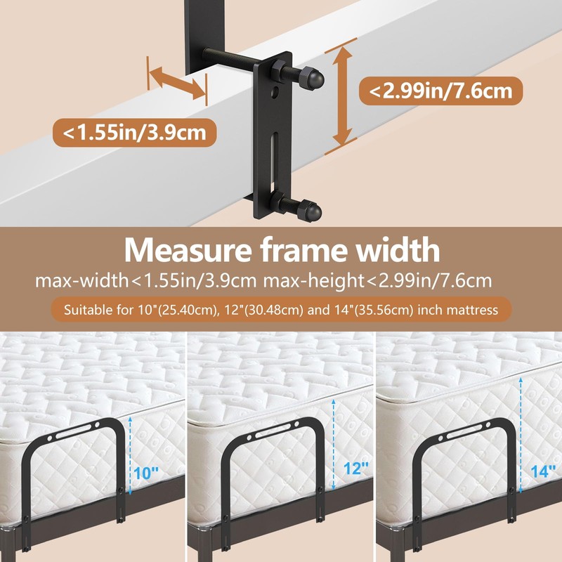 YUOROS Extra Tall Mattress Slide Stopper Holder Gripper Retainer Bar