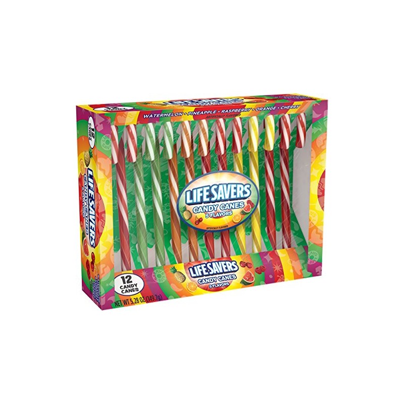 LifeSavers 5 Flavors Assorted Candy Canes, 12 ct