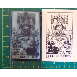 Amazing Arts UM Tarot Card rubber stamp #7 The Chariot full size Clear Cling