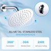 KINLIV 8 Inch Round Rain Shower Head Chrome, All Metal