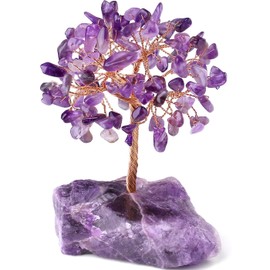 XIANNVXI Crystal Tree Amethyst Tree Crystal Tree of Life with Gemstone Base Money Tree Reiki Healing Fengshui LuckyTree for Desk Decor Cute Room Decor