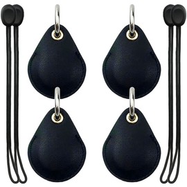 4 Pack AirTag Holder, Protective Leather Case AirTag Keychain, Air Tag Key Ring