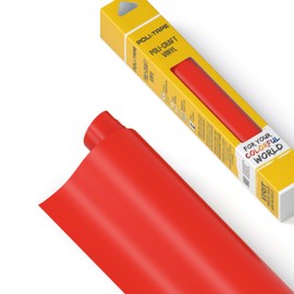 POLI-CRAFT Vinyl Klebefolie (REMOVABLE) - selbstklebende Plotterfolie für DIY-Projekte, Rot matt, 30,5 cm x 183 cm