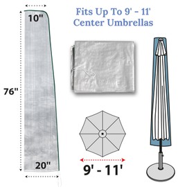 BenefitUSA Protective Cover Fits 9' to 11' Straight Patio Umbrella Offset Patio Umbrella Outdoor Furniture Protector (for Straight Umbrella)