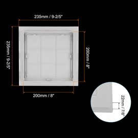 PATIKIL 8x8 inch(195x195mm) Removable Hinged Access Panel, ABS Plumbing Access Doors Easy Wall Hole Cover for Drywall Plumbing Electrical Cables Wiring, Grey