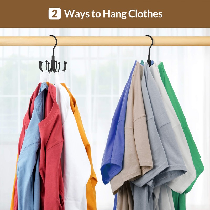 ZEDODIER Space Saving Hangers for Clothes,Rotatable Sturdy Shirt Hangers with