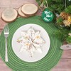 allydrew 15" Woven Round Placemats (Set of 6), Green