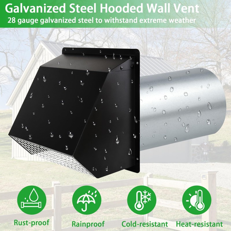 3 Inch Dryer Vent Cover Wall Vent Hood with Screen