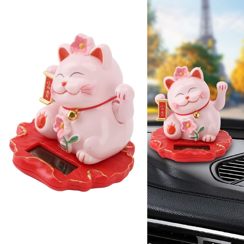 Sunicon Solar Powered Lucky Cat, ABS Solar Powered Light Induction