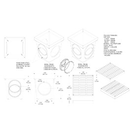 Polylok 9"x9" Square Catch Basin Kit (Black Grate)